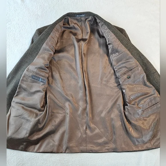 Oscar De La Renta mens 40 brown crosshatched sports jacket - Picture 6 of 9